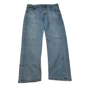 Levi's 505 Jeans Mens 36x30 Blue‎ Light Wash Denim Classic Regular Fit
